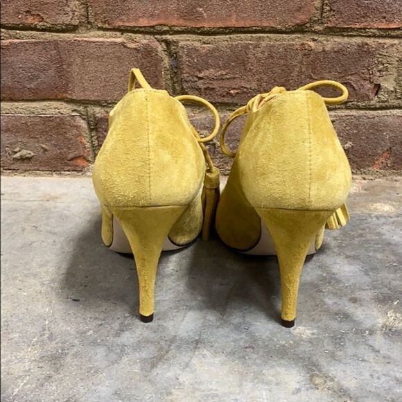 Bettye Muller Mustard Roxy Suede Nettario Heeled Bootie - Picture 5 of 9